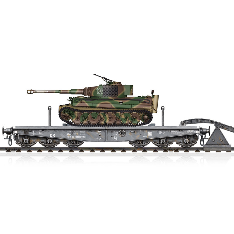 Hobby Boss 82934 Сборная модель танка Schwere Plattformwagen Type SSyms 80&Pz.Kpfw. Tiger (1:72)